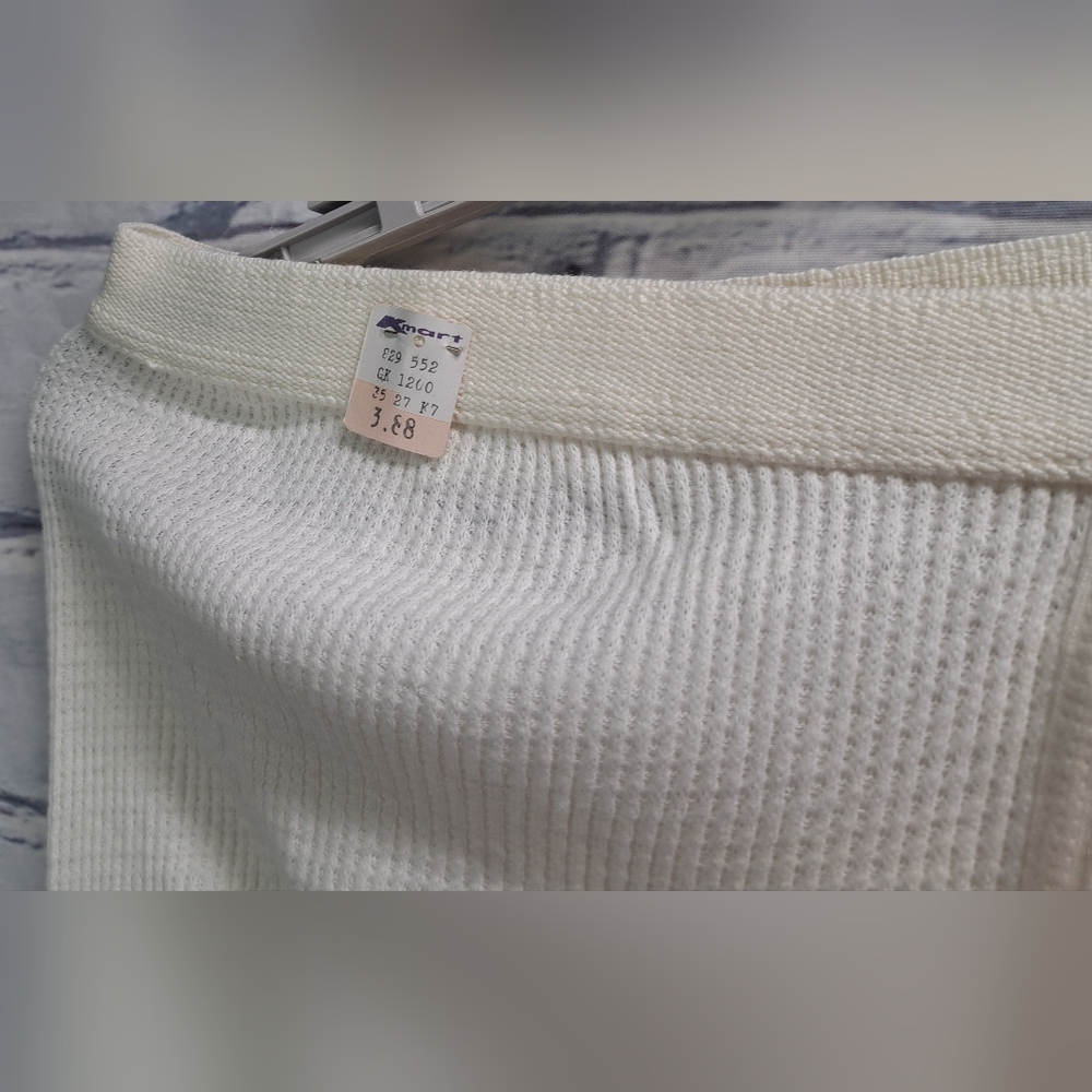 NWT Vintage 80s 90s Men's Waffle Knit Long John's Made in Canada Large 34-37" - Picture 9 of 12